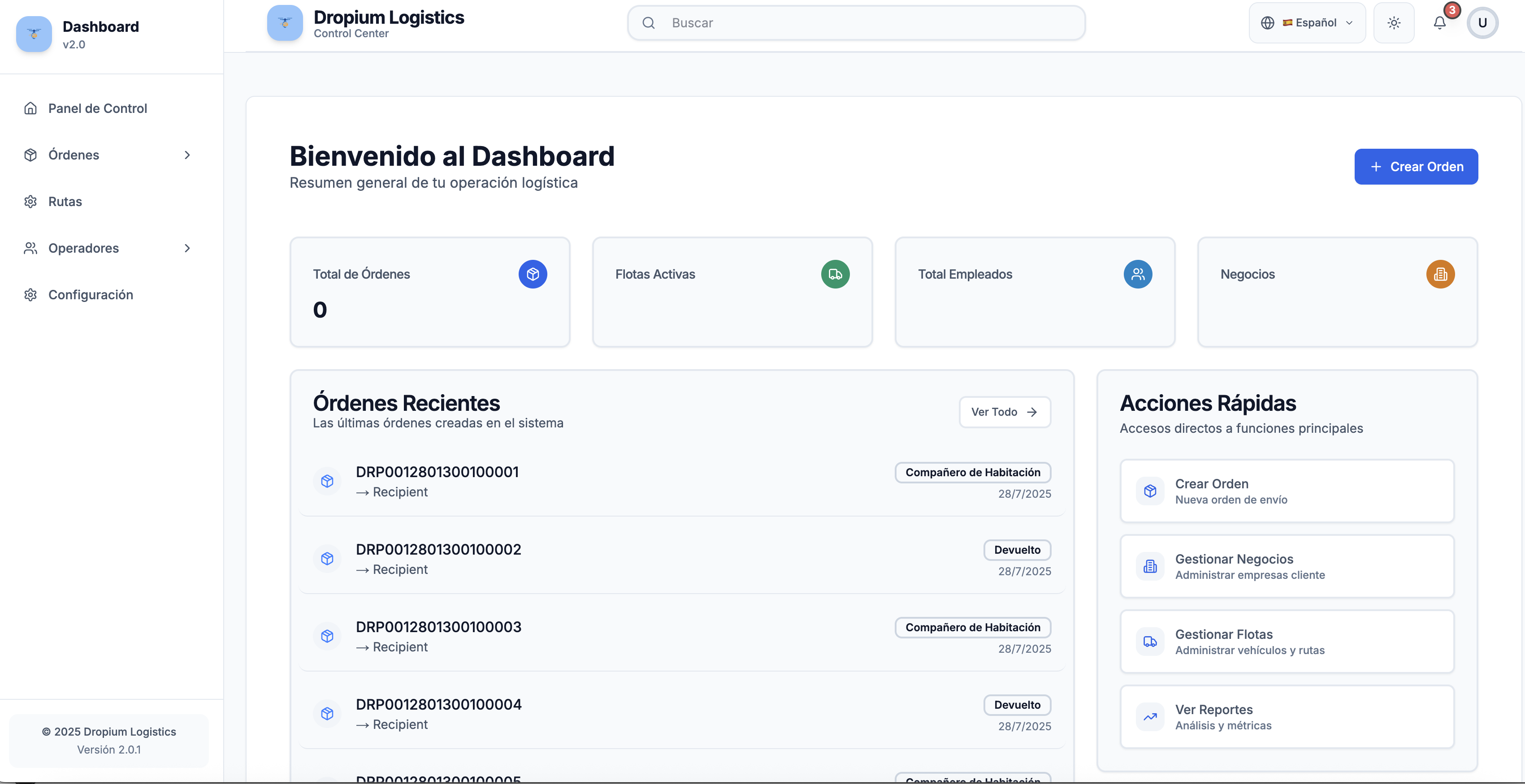 Dropium Dashboard